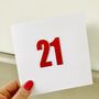 21st Birthday Card ~ Handmade, thumbnail 1 of 2