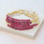 Ruby July Birthstone Rose/Gold Plated Silver Bracelets, thumbnail 3 of 5