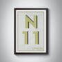 N11 Bounds Greenl London Postcode Typography Print, thumbnail 8 of 10