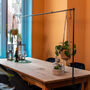 Table Hanging Rack Rail Pole Black Steel Clamp W211.5cm, thumbnail 1 of 7