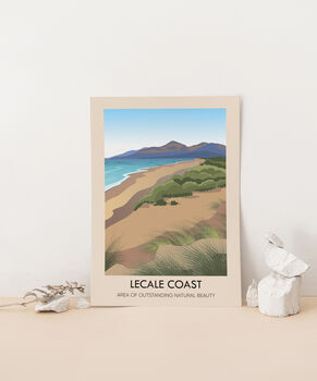Lecale Coast Aonb Travel Poster Art Print, 3 of 8