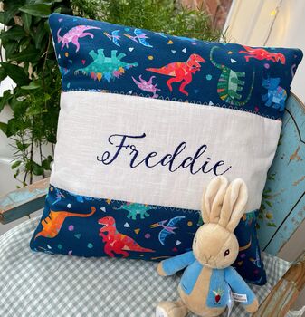 Colourful Dinosaur Name Cushion, 8 of 8