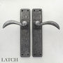 Ellipse Long Pewter Lever Latch Lock Door Handles, thumbnail 1 of 12