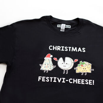 Funny Cheese Men's Christmas T Shirt, 2 of 5