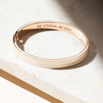 'Be Strong Be Kind' Rose Gold Bangle With Clasp, 5 of 5