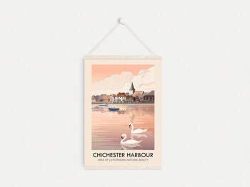 Chichester Harbour Aonb Travel Poster Art Print, 6 of 8