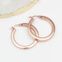 18ct Rose Gold Plated Square Hoop Earrings, thumbnail 1 of 3