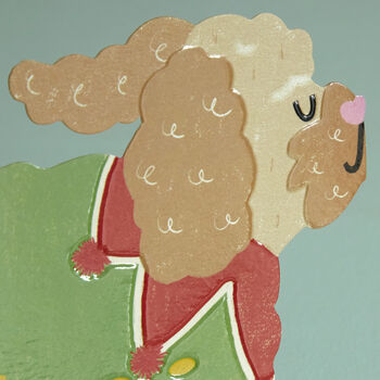 Cockapoo In Christmas Elf Fancy Dress Card, 2 of 2