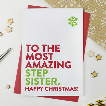 Christmas Card For Step Sister By A Is For Alphabet ...