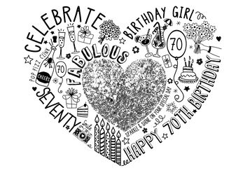 70th Birthday Girl Sparkle Card, 12 of 12