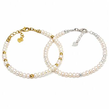 Delicate Pearl Bracelet Sterling Silver Or Gold Vermeil, 2 of 11