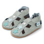 Dotty Fish Grey Star Soft Leather Baby Sandals With Barefoot Soles, thumbnail 4 of 7