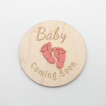 Engraved Baby Coming Soon Plaque Acrylic Keepsake, 12 of 12