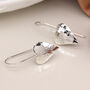 Sterling Silver Heart Drop Earrings, thumbnail 3 of 4