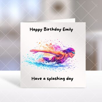 Swimmer Birthday Card, 3 of 6