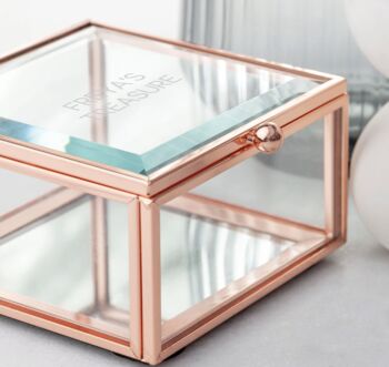 Personalised Rose Gold Glass Jewellery Box, 2 of 5