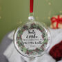 First Married Wreath Christmas Glass Bauble Decoration, thumbnail 5 of 10