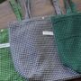 School Tote Bag, Houndstooth Green Woollen Shoulder Bag, thumbnail 2 of 5