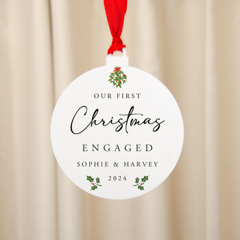 Personalised Engaged Christmas Tree Decoration Gift, 2 of 5