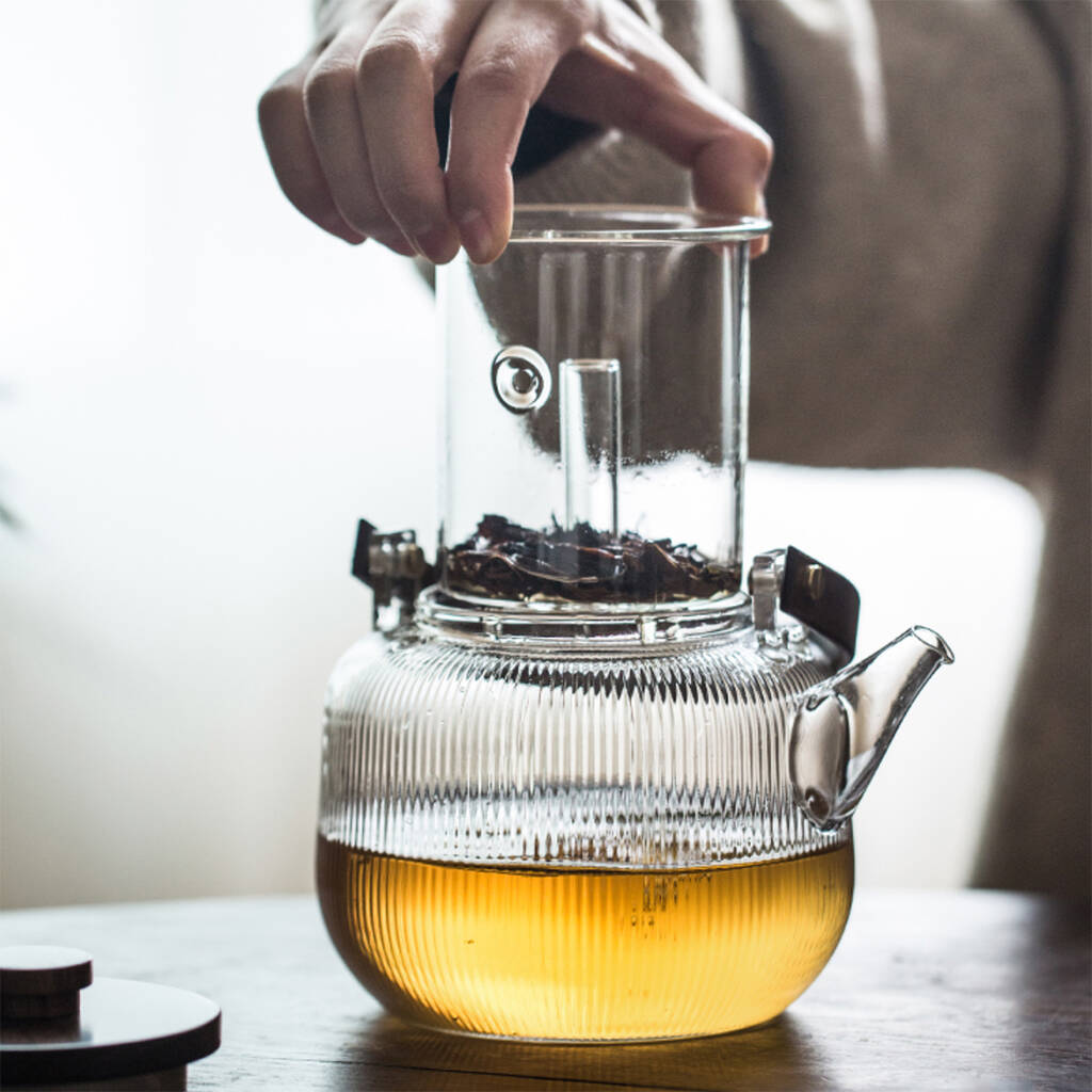 Glass Teapot With Wood Handle And Two Infusers By Rendy Shop UK