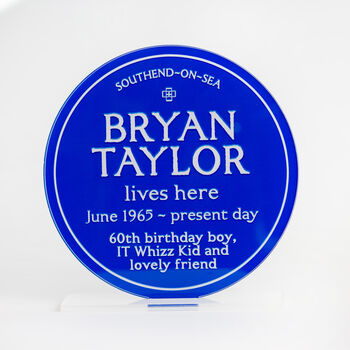 Personalised Freestanding Acrylic Blue Plaque, 5 of 5