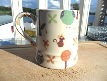 Tankard Mug In Secret Woodland Animals Patchwork Design, 5 of 8