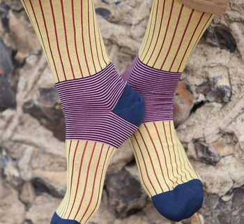 Customised Yellow Luxury Men's Socks Three Pair Gift, 8 of 9