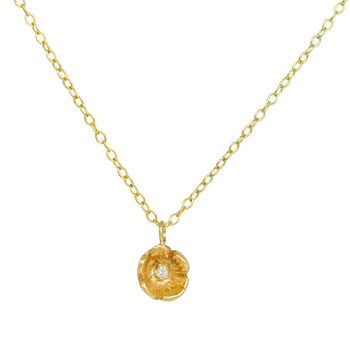 Diamond Forget Me Not Necklace In Gold Plated Silver, 3 of 5