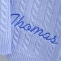 Personalised Blue Knitted Baby Blanket, thumbnail 5 of 9