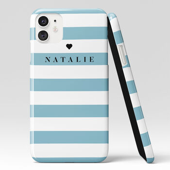 Personalised Blue Stripes Phone Case, 2 of 6