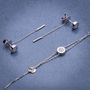 18ct White Gold And Diamond Earstuds With Gold Drops, thumbnail 6 of 10