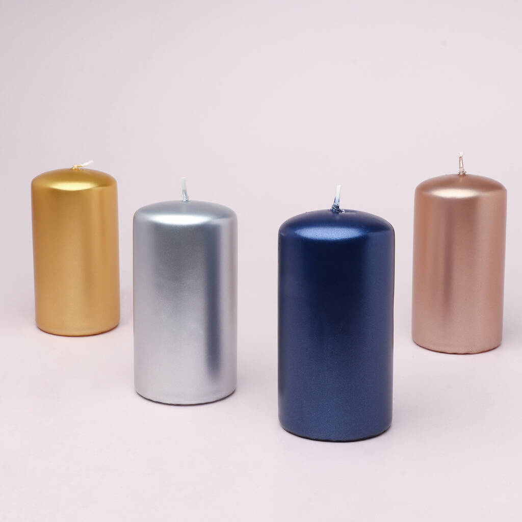 G Decor Grace Varnished Shimmer Pillar Candle By G Decor