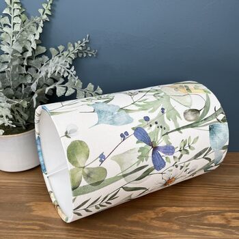 Alda Blue Spring Flowers Tall Cylinder Floral Lampshade, 8 of 10