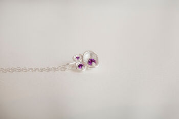 Amethyst Recycled Silver Necklace February Birthstone, 8 of 8