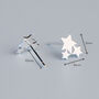 Sterling Silver Star Cluster Stud Earrings, thumbnail 4 of 6