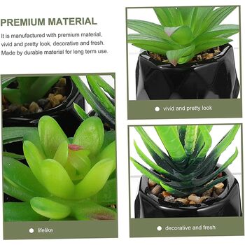 Four Mini Artificial Fake Succulents Plants In Pots, 5 of 7