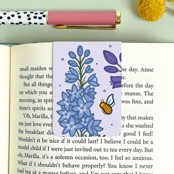 July Magnetic Birth Flower Bookmark Larkspur, 2 of 7
