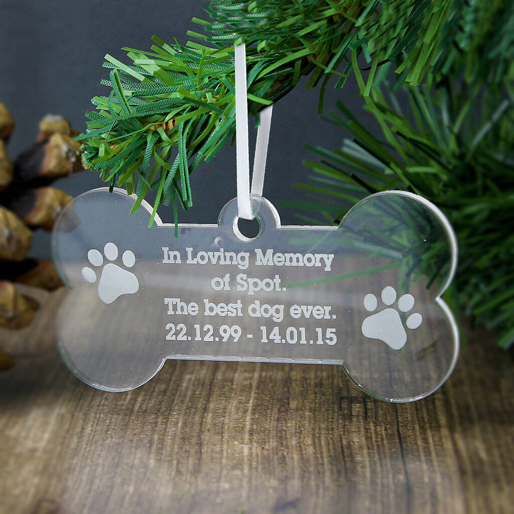 Personalised Memorial Dog Bone Bauble By Sassy Bloom As seen on TV ...