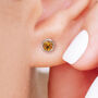 Sterling Silver November Citrine Birthstone Stud Earrings, thumbnail 2 of 9