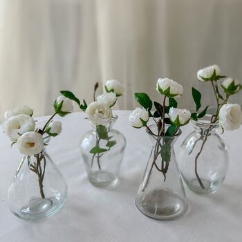 Dainty Clear Glass Bud Vases Set Of Four, 3 of 5