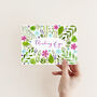 'Thinking Of You' Floral Watercolour Card, thumbnail 1 of 3