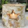 Personalised Star Birch Bark Candle Holder, thumbnail 1 of 3