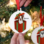 Personalised Cute Dog In Present Christmas Decoration, thumbnail 11 of 12