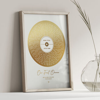 Personalised Metallic Foil Song Lyrics Print, 3 of 8
