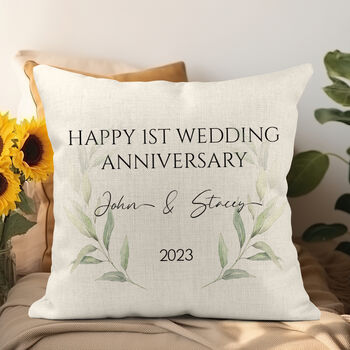 Personalised 1st Wedding Anniversary Cushion, 2 of 2