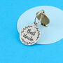 Best Uncle Personalised Leaf Design Pewter Keyring Gift, thumbnail 3 of 5
