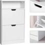 Three Tier Shoe Cabinet With Flip Doors And Shelf, thumbnail 5 of 12