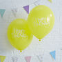 Pack Of Designer Font Happy Birthday Yellow Balloons, thumbnail 1 of 2