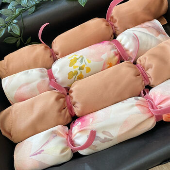 Four Personalised Floral Pink Christmas Crackers, 2 of 9