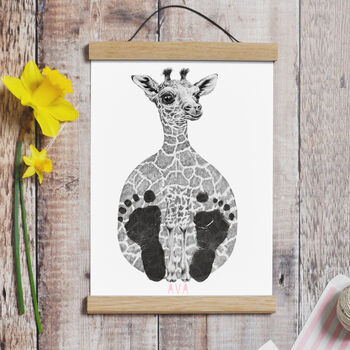 Personalised Baby Giraffe Footprint Kit, 3 of 5